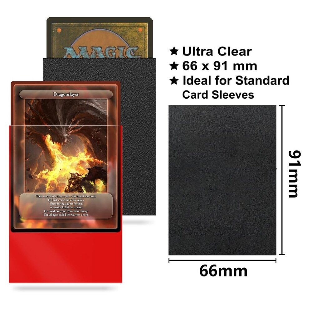 Soft Plastic Trading Card Sleeves, 100 Red / 100 Black NEW IN PACKAGE!